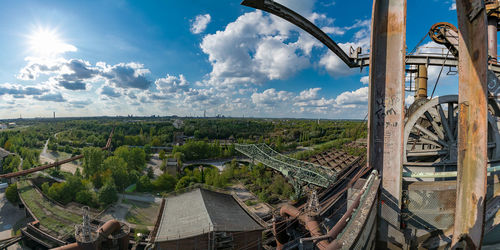 High angle view of city against sky