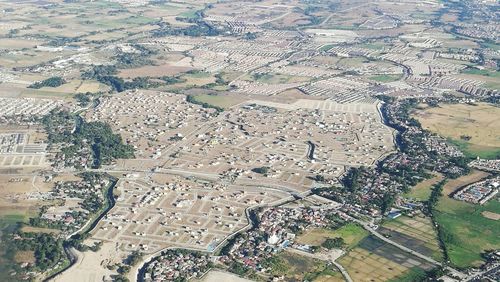 High angle view of buildings in city