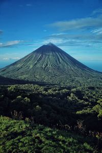 View of volcanic mountain