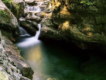 Scenic view of waterfall