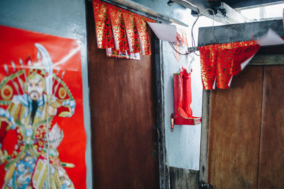 Clothes drying on house