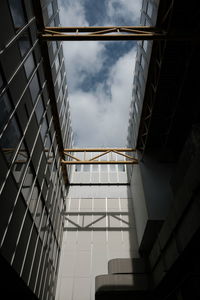 Low angle view of modern building against sky