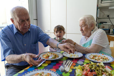 Group of people on table