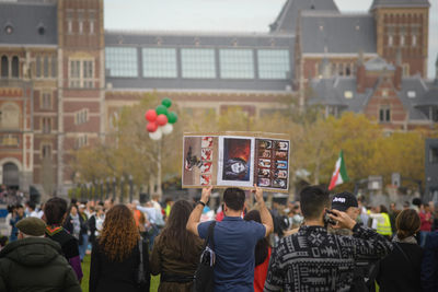 Iranian protesters demand freedom and democracy for the people of iran, amsterdam, netherlands 