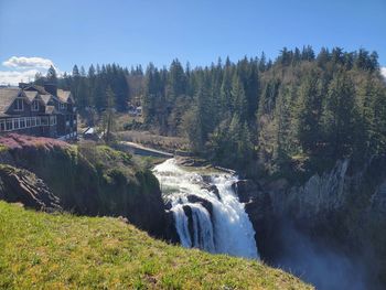 Scenic view of waterfall