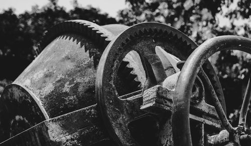 Close-up of rusty machine part