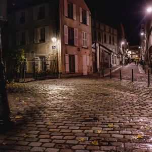 View of city at night