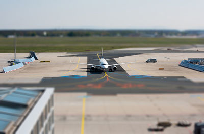 Airplane on airport runway