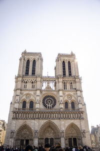 Low angle view of building against clear sky