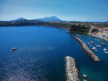 High angle view of sea against sky