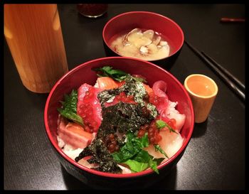 Close-up of food served in bowl