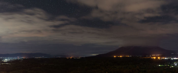 Scenic view of city against sky at night