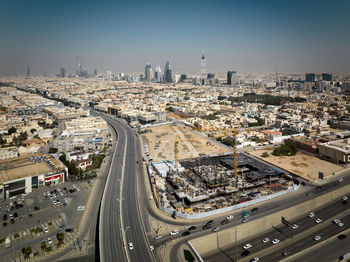 High angle view of cityscape