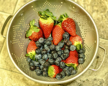 High angle view of food in bowl