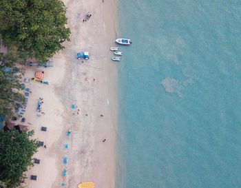 High angle view of beach