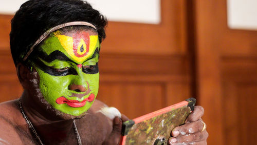 Portrait of man wearing mask
