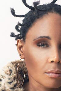 Close-up portrait of young woman