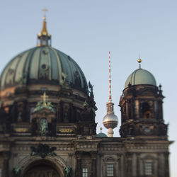 Low angle view of cathedral against clear sky