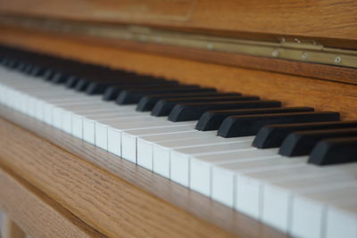 Close-up of piano keys