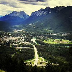 Scenic view of field against mountains