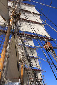 Low angle view of built structure against blue sky