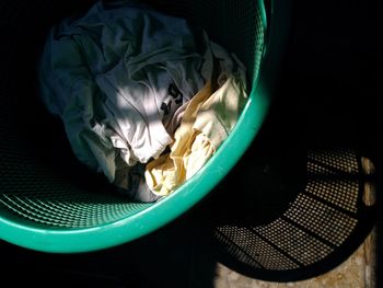 High angle view of food on table