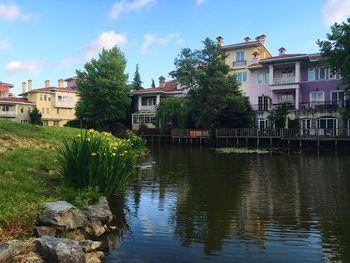 View of canal along buildings