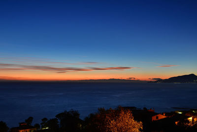 Scenic view of sea against sky at sunset