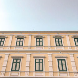 Low angle view of building against clear sky