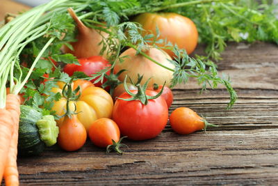 Close-up of tomatoes on table