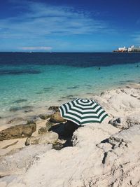 Scenic view of beach against sky