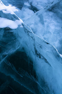 High angle view of frozen sea