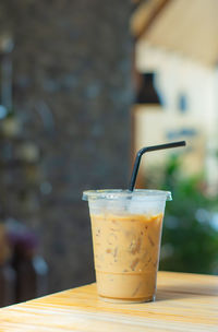 Close-up of drink on table
