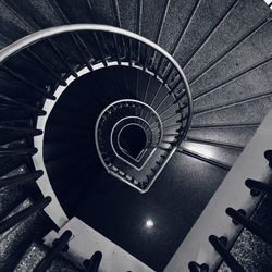 Directly below shot of spiral staircase