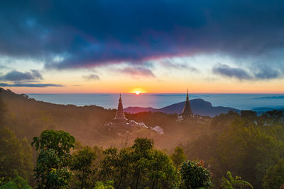 View of landscape against cloudy sky