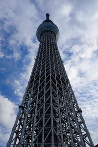 Low angle view of building against cloudy sky