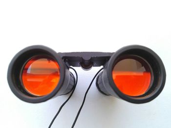 Close-up of sunglasses against white background