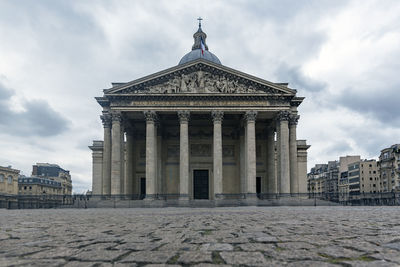 Low angle view of historic building against sky