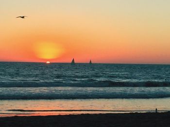 Scenic view of sea at sunset