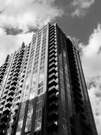 Low angle view of modern building against sky