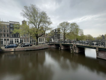 Bridge over river against sky