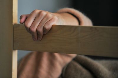 Close-up of man hand