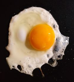 Close-up of egg in frying pan