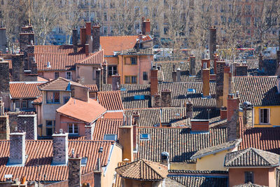 High angle view of city