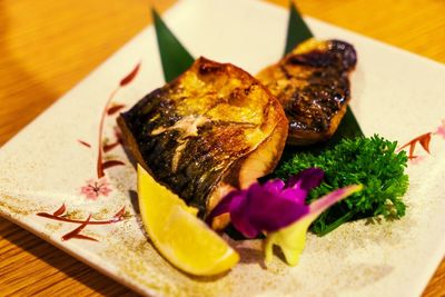 Close-up of food in plate