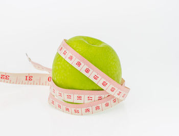 High angle view of fruits against white background