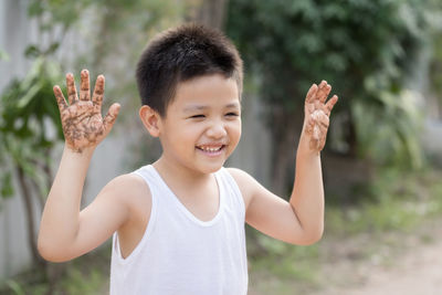 Portrait of boy smiling