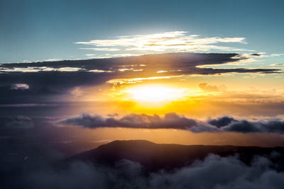 Scenic view of dramatic sky during sunset