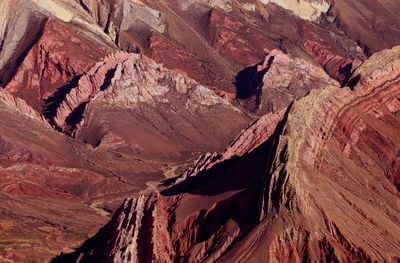 View of rock formation in humahuaca