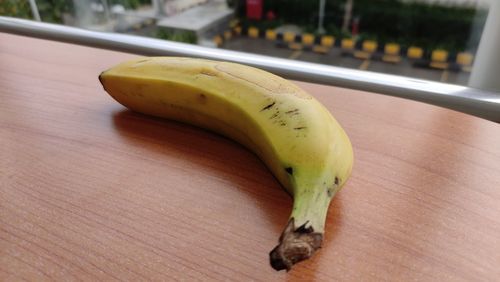 High angle view of bananas on table